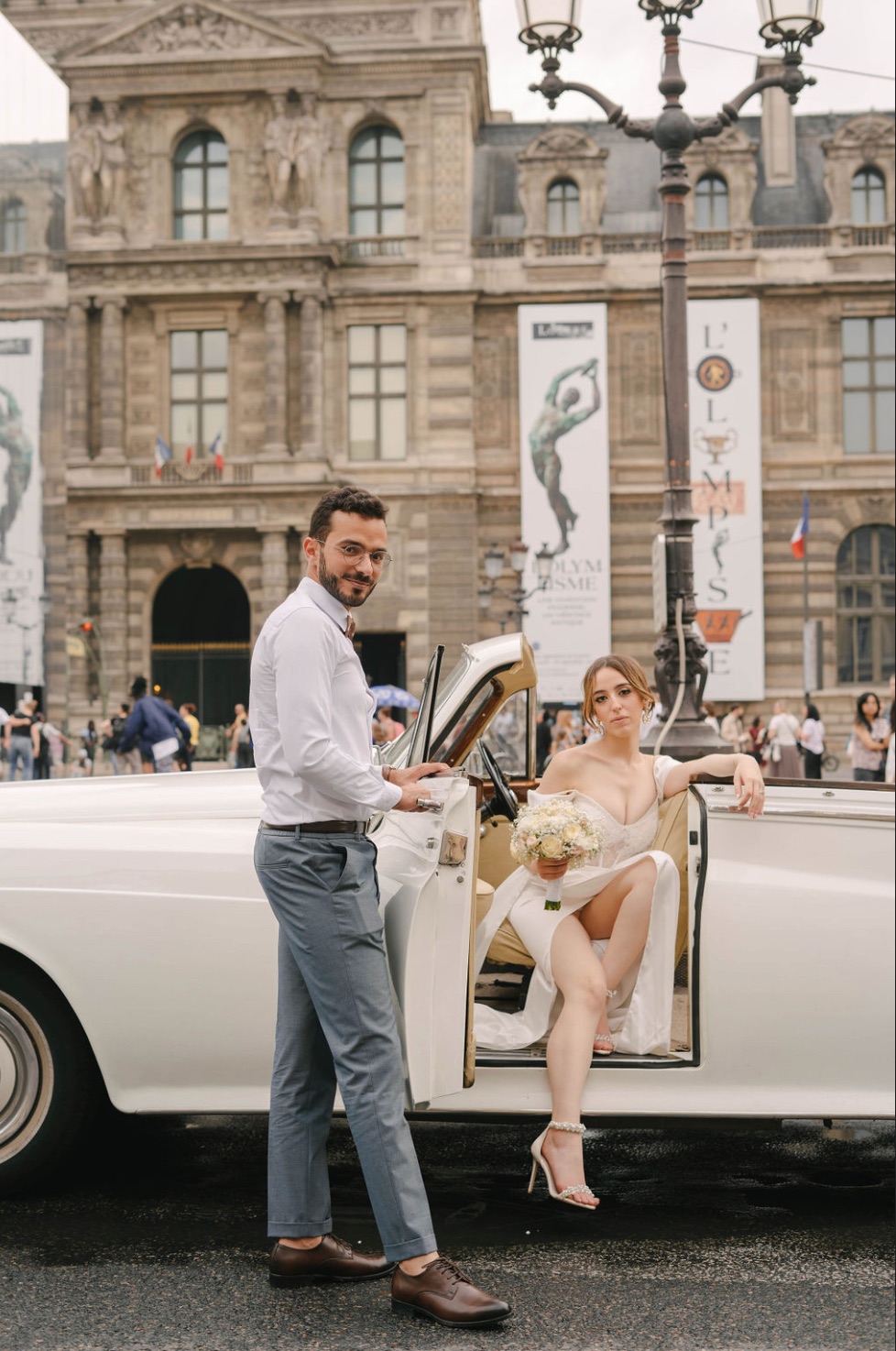 Couple vintage car
